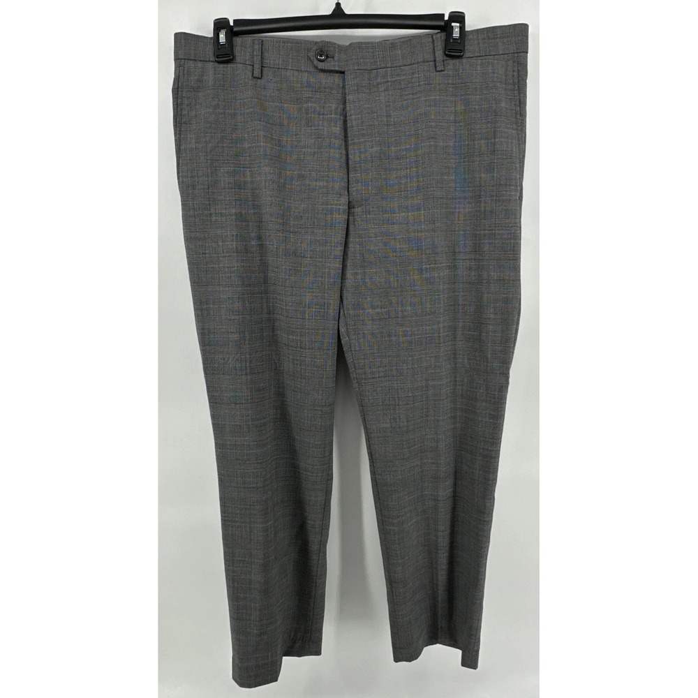 Lands End Dress Pants 37x29 Glen Check Wool Traditional Fit Mens Trousers